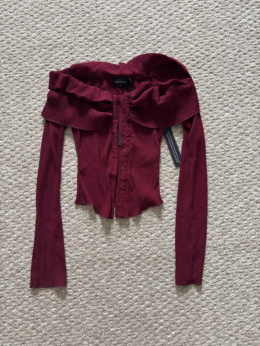 White Fox - Burgundy Off-Shoulder Top (NWT)